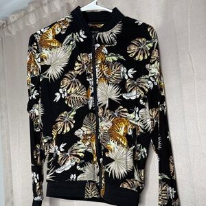 Denim & Flower Tiger Bomber Jacket